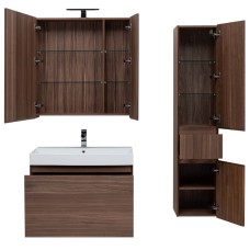 Комплект мебели для ванной Aquanet Нью-Йорк 85 211661 подвесной Шпон Орех