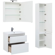 Комплект мебели для ванной Aquanet Гласс 70 240464 подвесной Белый
