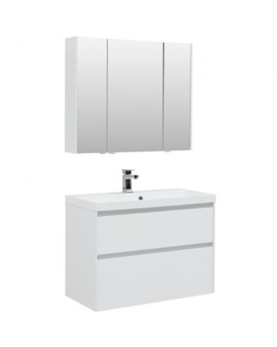 Комплект мебели для ванной Aquanet Гласс 90 240467 подвесной Белый
