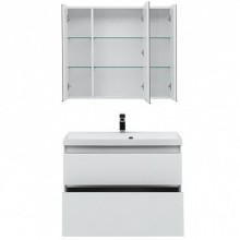 Комплект мебели для ванной Aquanet Гласс 90 240467 подвесной Белый