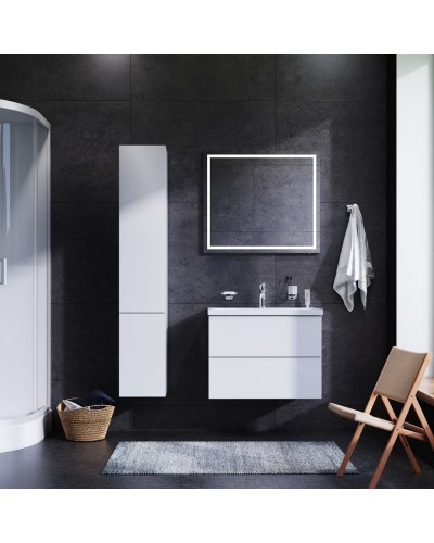 Комплект мебели для ванной AM.PM Gem 75 BK90GA Белый со смесителем для раковины и аксессуарами