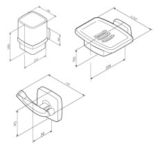 Комплект мебели для ванной AM.PM Gem 75 BK90GA Белый со смесителем для раковины и аксессуарами