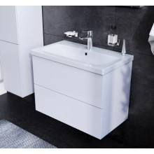 Комплект мебели для ванной AM.PM Gem 75 BK90GA Белый со смесителем для раковины и аксессуарами