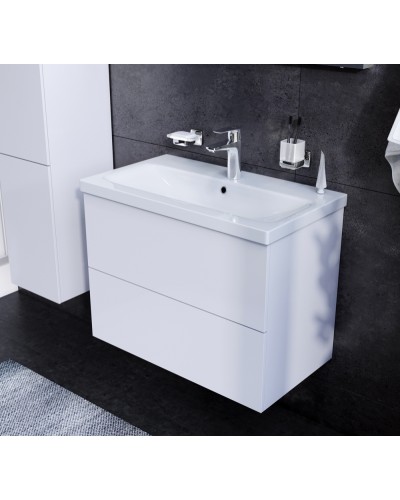 Комплект мебели для ванной AM.PM Gem 75 BK90GA Белый со смесителем для раковины и аксессуарами