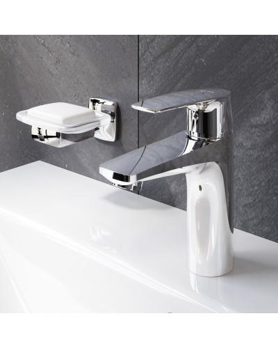 Комплект мебели для ванной AM.PM Gem S 75 BK91GF Белый со смесителем для раковины и аксессуарами