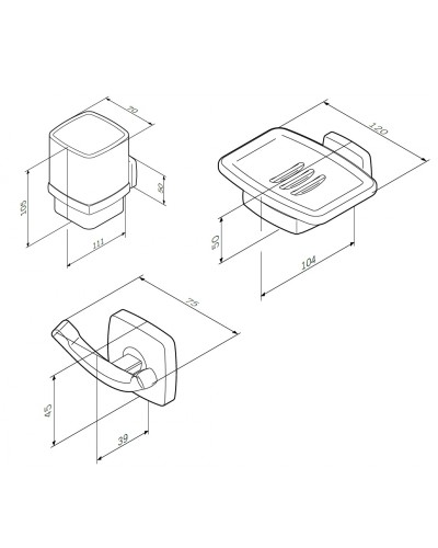 Комплект мебели для ванной AM.PM Gem S 75 BK91GF Белый со смесителем для раковины и аксессуарами