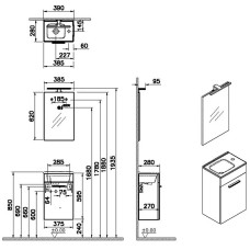 Комплект мебели для ванной Vitra Mia 40 R 75022 Белый глянец