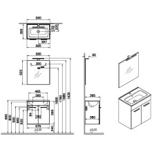 Комплект мебели для ванной Vitra Mia 60 75023 Белый глянец