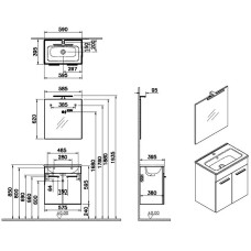 Комплект мебели для ванной Vitra Mia 60 75023 Белый глянец