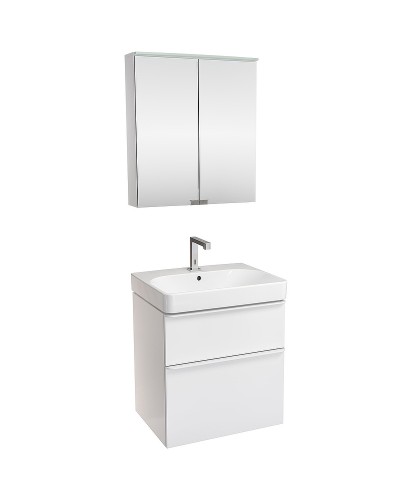 Комплект мебели для ванной Geberit Smyle Square 60 529.352.00.6 подвесной Белый глянец
