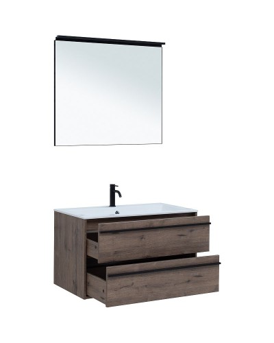Комплект мебели для ванной Aquanet Lino 90 271958 подвесной Дуб Веллингтон