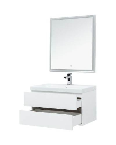Комплект мебели для ванной Aquanet Беркли 80 258909 подвесной Белый Дуб рошелье
