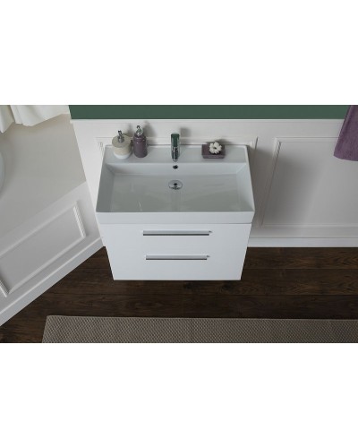 Комплект мебели для ванной Aquanet Nova 75 243255 подвесной Белый глянец