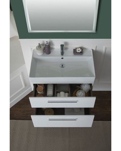 Комплект мебели для ванной Aquanet Nova 75 243255 подвесной Белый глянец