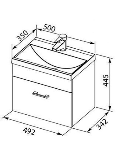 Комплект мебели для ванной Aquanet Нота 50 287699 подвесной Белый