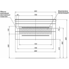 Комплект мебели для ванной Aquanet Нота 90 287702 подвесной Белый