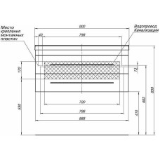 Комплект мебели для ванной Aquanet Нота 90 287702 подвесной Белый