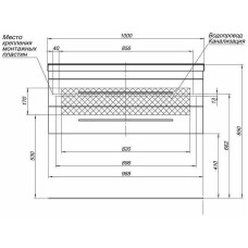 Комплект мебели для ванной Aquanet Нота 100 287696 подвесной Белый