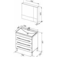 Комплект мебели для ванной Aquanet Верона 75 287658 Белый
