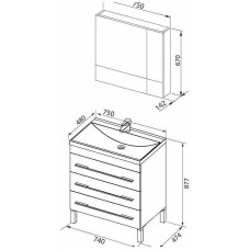 Комплект мебели для ванной Aquanet Верона 75 287658 Белый