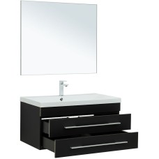 Комплект мебели для ванной Aquanet Верона 90 287640 подвесной Черный матовый