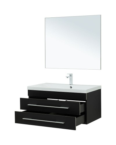 Комплект мебели для ванной Aquanet Верона 90 287640 подвесной Черный матовый