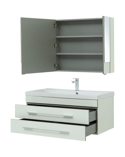 Комплект мебели для ванной Aquanet Верона 100 287649 подвесной Белый
