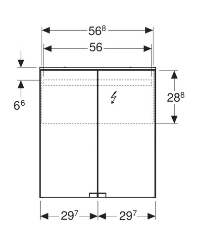 Комплект мебели орех пекан 60 см Geberit Smyle Square 529.352.JR.6
