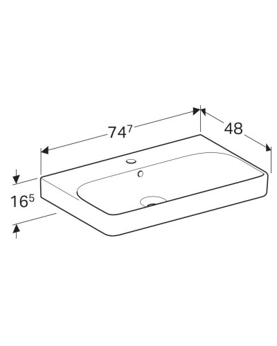 Комплект мебели белый глянец 74,7 см Geberit Smyle Square 529.353.00.7