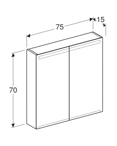 Комплект мебели белый глянец 74,7 см Geberit Smyle Square 529.353.00.7