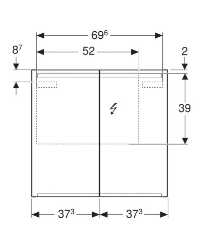 Комплект мебели орех пекан 74,7 см Geberit Smyle Square 529.353.JR.7