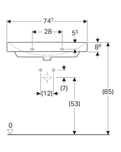 Комплект мебели орех пекан 74,7 см Geberit Smyle Square 529.353.JR.7