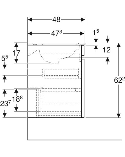 Комплект мебели белый глянец 60 см Geberit Renova Plan 529.915.01.6