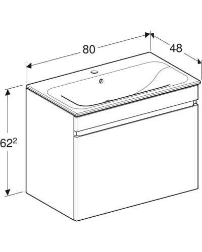 Комплект мебели темно-серый матовый 80 см Geberit Renova Plan 529.916.JK.8