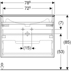 Комплект мебели темно-серый матовый 80 см Geberit Renova Plan 529.916.JK.8
