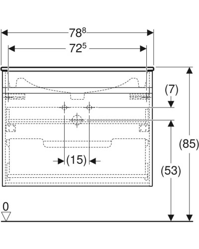 Комплект мебели темно-серый матовый 80 см Geberit Renova Plan 529.916.JK.8