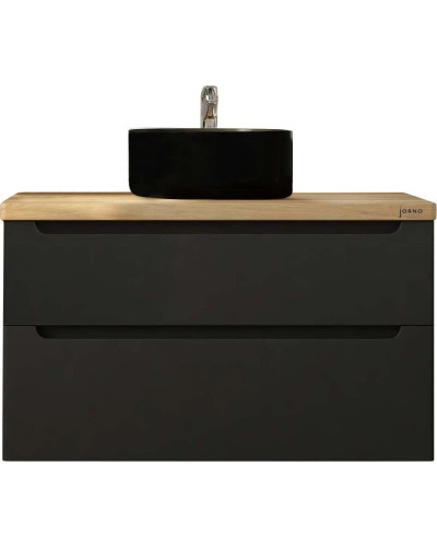 Комплект мебели серый матовый 100 см со столешницей бук светлый Jorno Wood SET/WOOD01100/P/GR/WOOD06100/LW/0025403/WOOD0250/TK