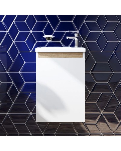 Комплект мебели белый глянец 55 см Am.Pm X-Joy M85AFHX0451WG + M85AWCC0452WG + M91AMOX0553WG