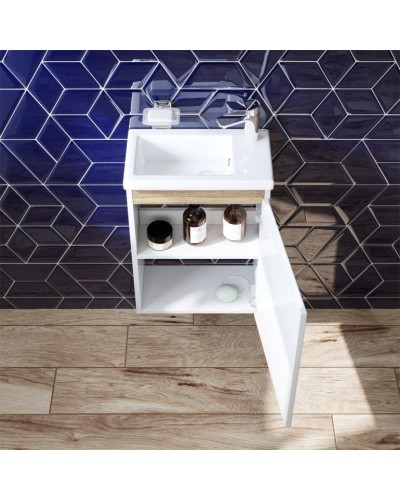 Комплект мебели белый глянец 55 см Am.Pm X-Joy M85AFHX0451WG + M85AWCC0452WG + M91AMOX0553WG