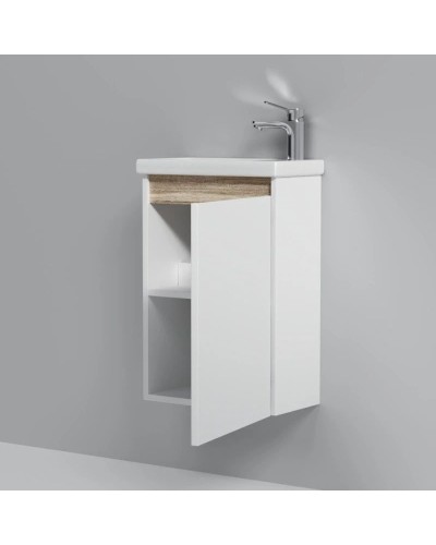 Комплект мебели белый глянец 55 см Am.Pm X-Joy M85AFHX0451WG + M85AWCC0452WG + M91AMOX0551WG