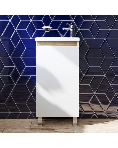 Комплект мебели белый глянец 55 см Am.Pm X-Joy M85AFSX0451WG + M85AWCC0452WG + M91AMOX0553WG