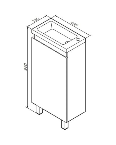 Комплект мебели белый глянец 55 см Am.Pm X-Joy M85AFSX0451WG + M85AWCC0452WG + M91AMOX0553WG