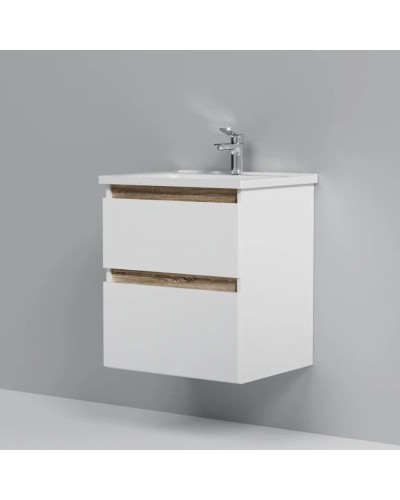 Комплект мебели белый глянец 55 см Am.Pm X-Joy M85AFHX0552WG + M85AWCC0552WG + M91AMOX0553WG