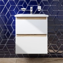 Комплект мебели белый глянец 55 см Am.Pm X-Joy M85AFHX0552WG + M85AWCC0552WG + M91AMOX0553WG