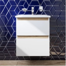 Комплект мебели белый глянец 55 см Am.Pm X-Joy M85AFHX0552WG + M85AWCC0552WG + M91AMOX0553WG