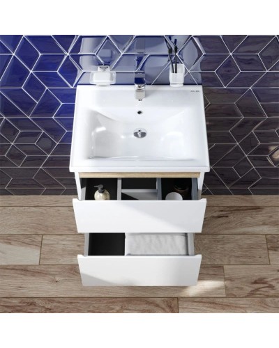 Комплект мебели белый глянец 55 см Am.Pm X-Joy M85AFHX0552WG + M85AWCC0552WG + M91AMOX0553WG