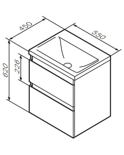 Комплект мебели белый глянец 55 см Am.Pm X-Joy M85AFHX0552WG + M85AWCC0552WG + M91AMOX0551WG