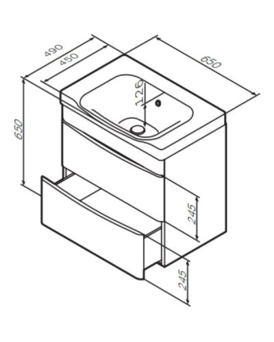 Комплект мебели белый глянец 65 см Am.Pm Like M80FHX0652WG + M80WCC0652WG + M80MPL0651WG