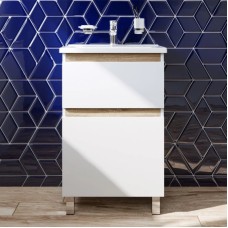 Комплект мебели белый глянец 55 см Am.Pm X-Joy M85AFSX0552WG + M85AWCC0552WG + M91AMOX0553WG