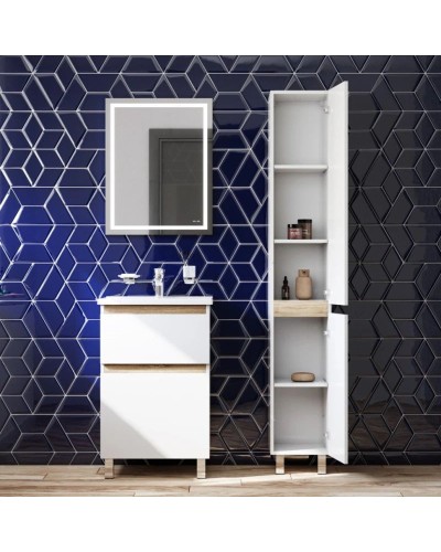 Комплект мебели белый глянец 55 см Am.Pm X-Joy M85AFSX0552WG + M85AWCC0552WG + M91AMOX0551WG